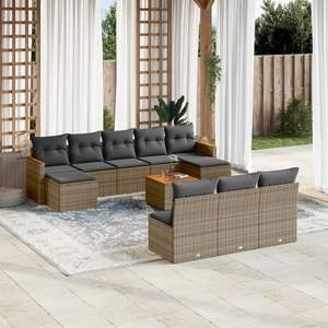 Conjunto de Sofás Modulares Grandes de Ratán PE Gris para Jardín, Colección Premium de Muebles para Exteriores - Product Image 1