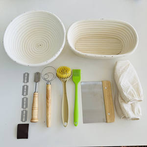 Rattan Proofing Baking Bannenton Basket with Steel Danish <b>Whisk</b> for Breadmaking - Product Image 3