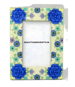 High Quality 4x6 Floral Wood Photo Frame From India Handicraft Enamel Metal <b>Resin</b> <b>Table</b> <b>Top</b> with Custom Logo Gift Box - Product Image 6