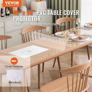 1.5 mm Thick <b>Clear</b> Plastic <b>Table</b> Cover 42 X 96 Inch Waterproof Easy Cleaning Rectangular Desk Mat Rug Pads & Protectors - Product Image 2