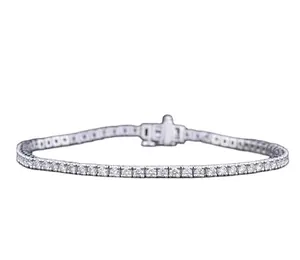 Pulseira de tênis luxuosa de diamantes para mulheres, joia de ouro 18 de alta qualidade com diamantes para casamento eterno, ideal para mulheres