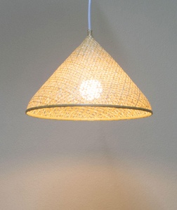 Handmade Bamboo Pendant Lamp Woven Cone Light Boho Rustic <b>Decor</b> Eco Friendly <b>Ceiling</b> Lighting OEM Supplier Vietnam - Product Image 4