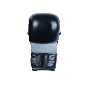 Gants de MMA noirs de qualité supérieure, mitaines de grappling durables, gants de boxe professionnels pour l'entraînement et le sparring en arts martiaux, paume ouverte - Product Image 3