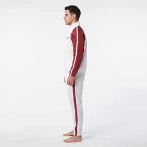 Conjunto Deportivo de Nylon para Hombre, Chaqueta Cortavientos y Pantalones Deportivos a Juego para Correr y Uso Diario con Combinación Moderna en Blanco y Rojo - Product Image 6