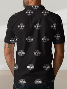 Men's Summer Short-Sleeved Shirt Printed 100% Cotton Jersey Anti-Wrinkle Zipper Front Logo Pocket Casual 180g Thin Style - Product Image 6