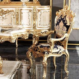 Ensemble de table à manger en verre de style européen avec détails sculptés dorés et centre de table en cristal pour une salle à manger élégante - Product Image 4