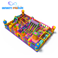 Parc de trampolines gonflables colorés pour l'aventure, équipement de terrain de jeu gonflable commercial pour l'extérieur et l'intérieur, parc à thème pour enfants