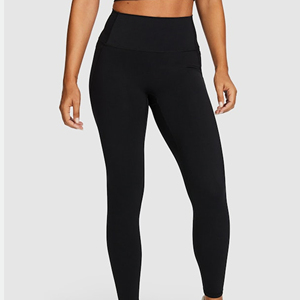 Leggings de yoga sans couture sur mesure pour femmes, couleur noire unie, taille élastique, vêtements de fitness - Product Image 6