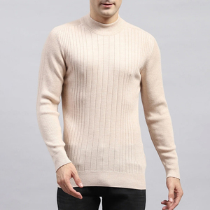 Suéter de Cachemir 100% para Hombre, Cuello Alto Acinturado, Manga Larga, Color Sólido, Tejido de Punto para Otoño - Product Image 3