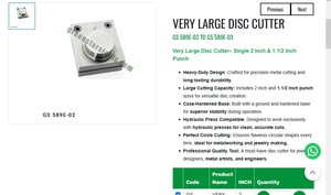 Cortador de Disco Extra Grande de 2 Pulgadas y 1.5 Pulgadas, Herramienta de Corte de Metal Resistente para Joyería | N.º de artículo GS-589E-02 - Product Image 3