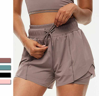 Shorts de sport 2-en-1 en molleton pour femme, anti-plis, séchage rapide, respirants, écologiques, pour yoga et fitness – Vente en gros OEM de haute qualité