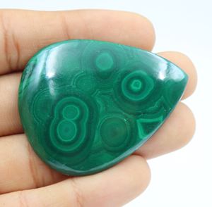 Cabujón de malaquita natural, piedra preciosa en forma de corazón, hermoso cabujón de malaquita, tamaño 52X41X6MM, para la fabricación de joyería, precio al por mayor. - Product Image 2