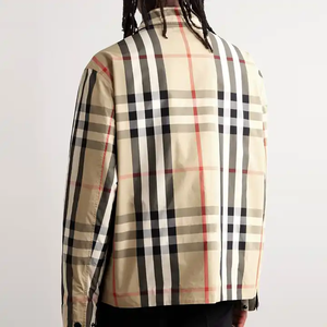 Chaqueta Casual Estilo Vintage con Patrón a Cuadros, Cierre de Botones a Presión, Tela de Nailon Ligera, Estilo Urbano - Product Image 3