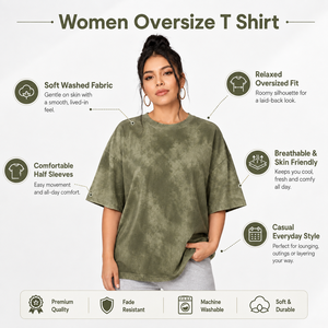 T-shirt oversize pour femme de qualité supérieure, doté d'un tissu doux, d'une coupe décontractée et d'un design confortable pour un usage quotidien décontracté. - Product Image 6
