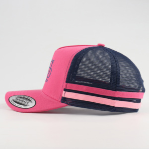 Casquette OEM Y2K unisexe en gros, 5 panneaux, logo brodé, maille, jersey éponge, respirante, imperméable, profil haut, courbée et structurée - Product Image 2