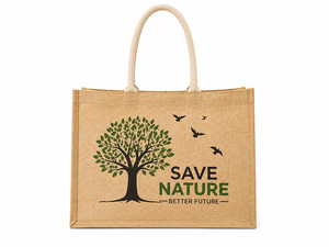 Bolsa de compras de yute laminado, ecológica, grande, reutilizable, con logotipo personalizado, resistente, al por mayor, promocional. - Product Image 2