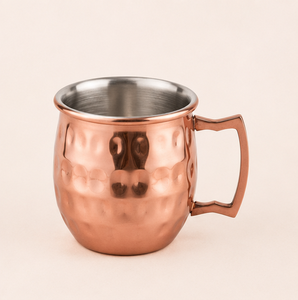 Taza Moscow Mule de Cobre Puro Hecha a Mano con Diseño Martillado y Asa Ergonómica de Latón, Vaso Metálico para Cócteles Fríos - Product Image 5