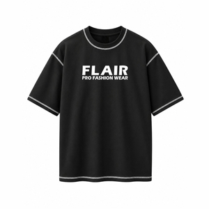 T-shirt surdimensionné personnalisé pour la mode |   T-shirt en jersey de coton premium avec surpiqûres contrastées |   Mode décontractée pour hommes, style streetwear | - Product Image 2