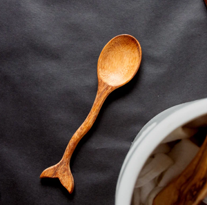 Hand-carved Wooden Fish Spoon Wooden Whale Tail SpoonPersonalized Gifts, Mud Kitchen Accessories, Montessori Nature Play Toy - Product Image 2