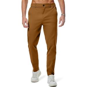 2025 hommes décontracté velours côtelé Joggers pantalon XL taille 100% coton Anti-rides couleur lavage droit motif côté rayure pli - Product Image 1