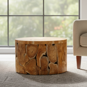 Mesa de Centro ARTERRA Premium de Raíz de Teca Rústica, Hecha a Mano por Artesanos, con Textura Natural de Teca, Mueble para Sala de Estar - Product Image 4