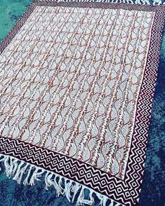Handmade Eco-Friendly Traditional Style Block Print Cotton <b>Throw</b> Tassels 100% Cotton for Home Decor - Product Image 6