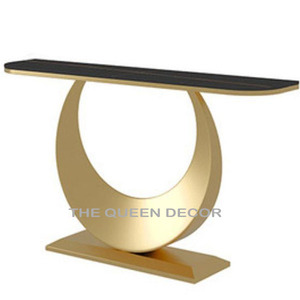 โต๊ะข้างทรงทันสมัยพร้อมกระจกด้านบน ดีไซน์โดดเด่น เหมาะสำหรับห้องโถง ห้องนั่งเล่น ใช้เป็นโต๊ะคอนโซล ตกแต่งบ้าน - Product Image 2