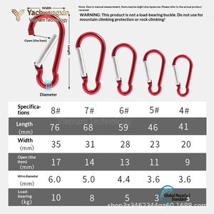 Manufacturer No. 5 Gourd-shaped Mountaineering Buckle Spring Aluminum Alloy Backpack Gourd Mountaineering <b>Hook</b> - Product Image 4