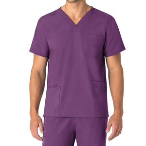 Men's Medical Scrub Suit Stretchy Knitted Fabric Hospital <b>Doctor</b> Nursing Surgical Uniform <b>Sets</b> Custom Logo OEM Supplier - Product Image 1