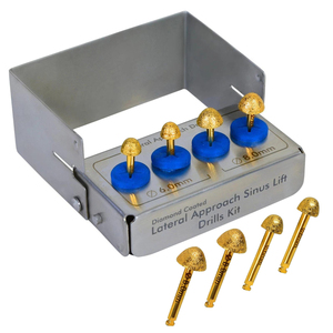 Kit de forets pour abordage latérale dentaire et lifting sinusal, comprenant quatre fraises diamantées de qualité supérieure R.A.A.INTERNATIONAL - Product Image 1