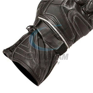 Comfortable Fit High Quality Stitching Breathable Leather Full <b>Finger</b> Motorbike Gloves Non-Slip Adjustable Wrist <b>Strap</b> for - Product Image 5
