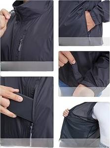 Chaqueta Cortavientos Ligera con Capucha para Hombre, Marca Personalizada, Invierno, Impermeable, Tejido Ecológico, Estilo Formal, Cierre de Cremallera, Reversible - Product Image 3