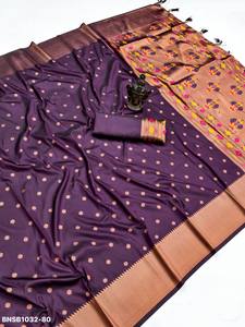 Premium Collection Festival Wear Banarasi Silk with Weaving Design &Zari Weaving Pallu <b>Saree</b>-<b>Blouse</b> Collection At Wholesale Rate - Product Image 5