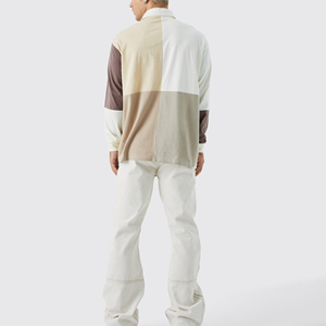 Men's Color Blocked Long Sleeve Casual <b>Shirt</b> Poplin Oversized Button Down <b>Collar</b> Full Sleeve Spring Wear - Product Image 3
