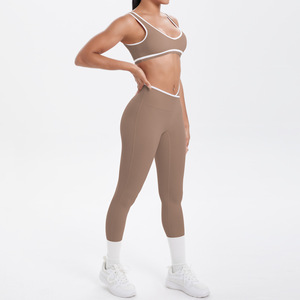 Activity Wear Backless Sports <b>Bra</b> Women High Quality Comfortable Workout Legging 2 Pieces Set for Ladies - Product Image 1
