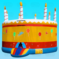 Châteaux gonflables de saut gonflable de partie géante d'enfants gâteau d'anniversaire maison de rebond pour l'anniversaire
