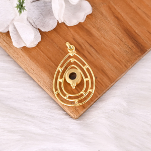 Colgante de latón chapado en oro con cuarzo ahumado natural, joyería hecha a mano para mujer. - Product Image 5