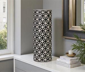Vase à fleurs géométrique en os et résine incrustés, jardinières coquillages, vase de sol en os incrusté pour décoration d'hôtel au meilleur prix, fait main - Product Image 1