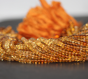 ลูกปัดซิทรินธรรมชาติสีไล่ระดับ ขนาด 4 มม. 5 มม. รูปทรงรอนเดลล์ เรียบเนียน ขายส่งราคาผู้ค้าส่ง ราคาโรงงาน สำหรับทำเครื่องประดับ - Product Image 1