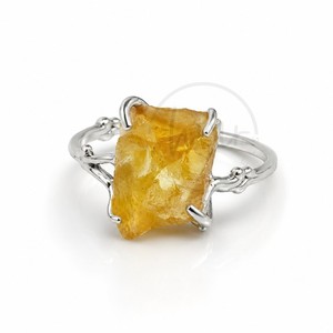 Handmade Raw Citrine 925 Sterling Silver Minimalist Christian Gemstone <b>Ring</b> Natural <b>Crystal</b> Jewelry for Women - Product Image 2