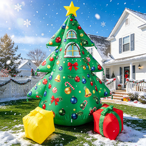 Sapin de Noël gonflable d'extérieur avec lumières LED et boîtes cadeaux – Décoration de jardin pour les fêtes de Noël - Product Image 6