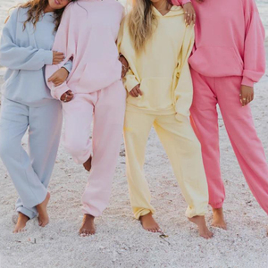 Winter Casual Print Loose Fit Hoodies Elastic <b>Plain</b> Color Pants Sets Cotton Pocket Pullover Sport Sweetwear <b>Tracksuits</b> Women - Product Image 3