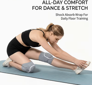 Genouillère Professionnelle Tricotée Respirante avec Amorti Épais, Unisexe, à Enfiler, pour Danse, Yoga, Fitness, Protection Estivale - Product Image 2
