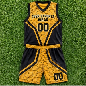 Uniforme de Baloncesto Personalizado, Jersey sin Mangas Negro y Amarillo con Paneles Angulares y Pantalones Cortos a Juego, Kit de Equipo con Impresión Personalizada - Product Image 4