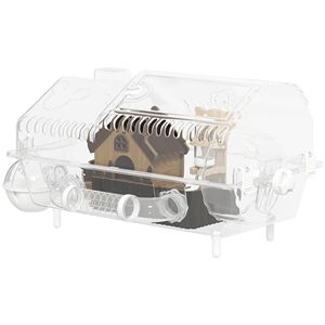 Gabbia media per criceti con ruota grande e nascondiglio, 54,6 cm x 30 cm x 32 cm, trasparente, con accessori, taglia XS - Product Image 1
