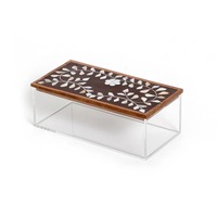 Boîte à bonbons artisanale en acrylique carrée personnalisable, luxueuse, moderne, durable, multifonctionnelle, à charnières, capacité 1-3L, cadeau