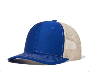Gorra Trucker de Malla Azul, 6 Paneles, Ajustada, Unisex, Casual, Color Sólido, para Primavera/Verano - Product Image 1