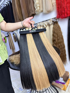 Prix de gros Extensions de cheveux en vrac 100% cheveux vietnamiens 1 paquet 100 grammes Couleurs claires Super Double dessiné 22 pouces - Product Image 3