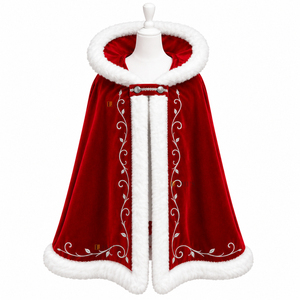 Cape de carnaval traditionnelle au design unique, cape en velours avec bordure argentée, cape de costume décorative pour festival - Product Image 5