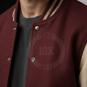 Veste d'hiver personnalisée à blocs de couleur, avec patch en chenille de qualité supérieure, ourlet en tricot côtelé, douce, confortable, style universitaire décontracté - Product Image 6